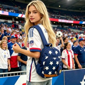 Teens Soccer Fan Backpack Star Print