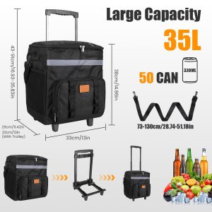 Portable Rolling Cooler Bag with Wheels