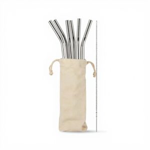 8-Pack Reusable Stainless Steel Straws — Eco-Friendly Alternative to Plastic