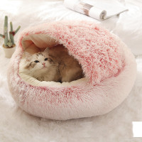 Plush pet winter bed